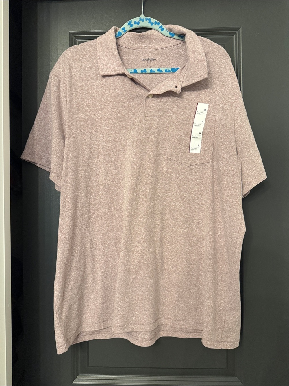 NWT Goodfellow & Co Men's Heathered Purple Polo Shirt